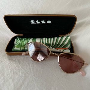 NEW Garrett Leight GLCO Breeze Sun 51 Sunglasses in Rose Gold Flamingo